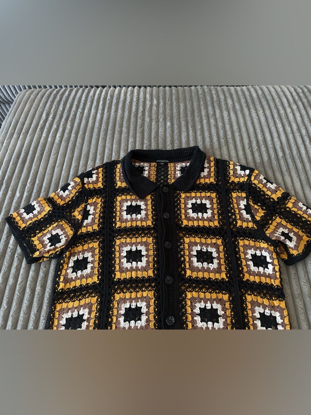 Men’s crochet Button down shirt - Picture 2 of 4